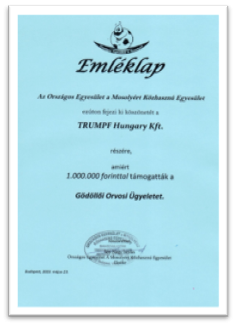 Gödöllői orvosi ügyelet támogatása orvosi eszközökkel